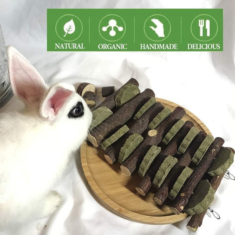 kathson Rabbit Bunny Chew Toys for Teeth, Natural Apple Wood Guinea Pigs Hanging Treats Chinchilla Treats Sticks for Rabbit Hamsters Bunny Chinchilla Squirrels and Gerbils - Image 5